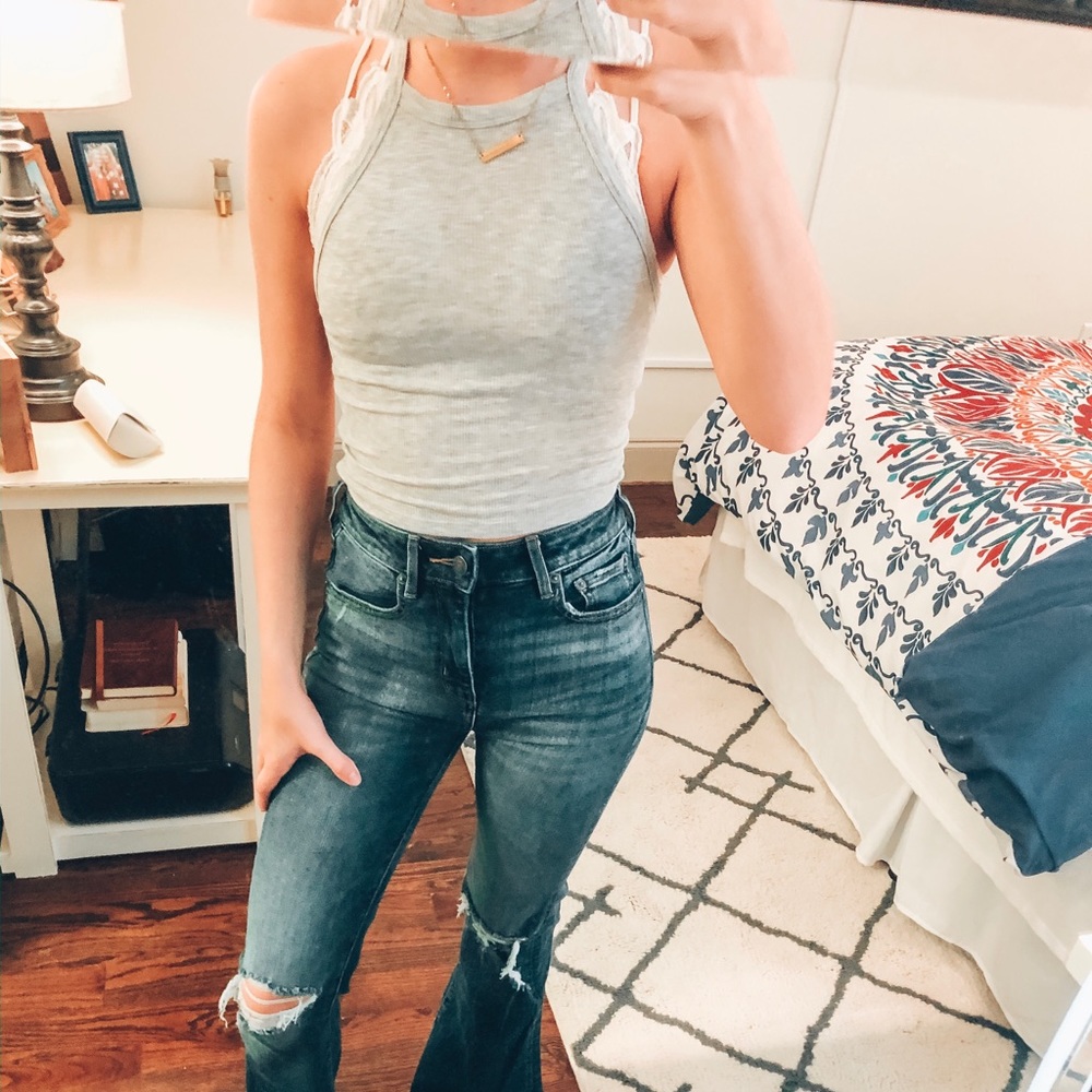 grey halter top